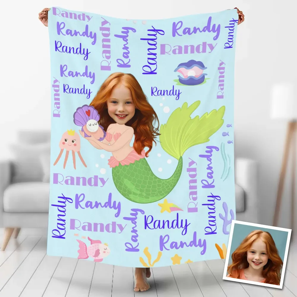 Custom Blankets Personalised Mermaid Princess Blanket