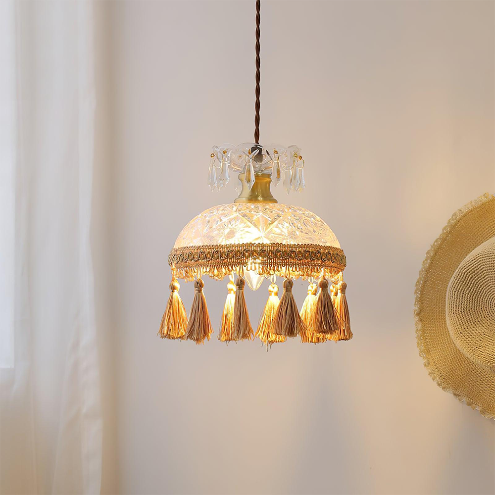 Tassel Dome Glass Pendant Light