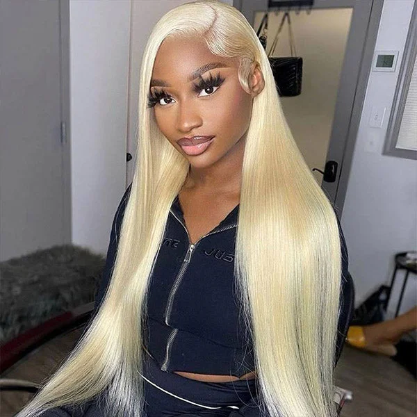 613 Blonde Wig Stright 13x6 Lace Frontal Human Hair Transparent Lace Wig