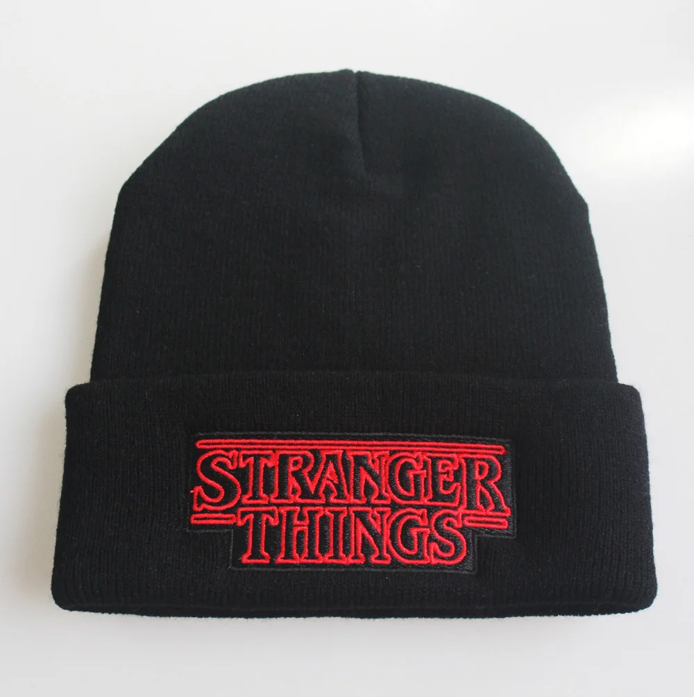 Stringer Things Beanie Letter Embroidered Knit Cap Pullover