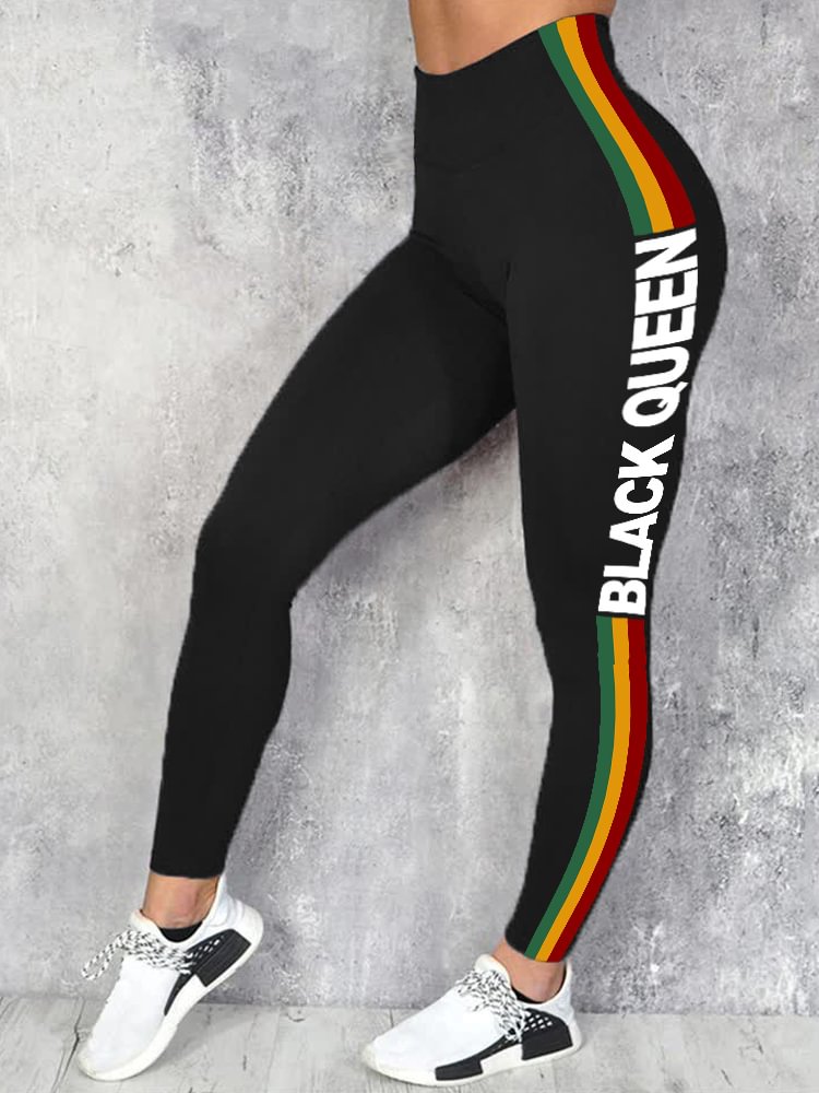 Black Queen Black Pride Side Stripe Leggings