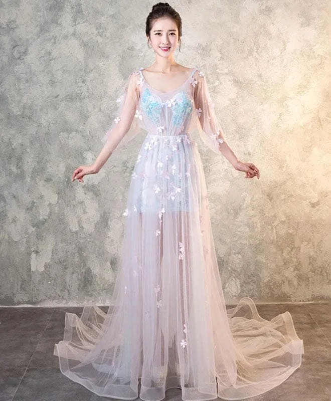 Cute Tulle Long Prom Dress