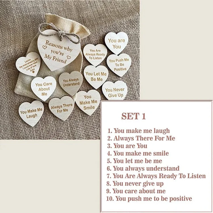 Why You Are My Friend Wooden Box and Heart Tokens socialshop