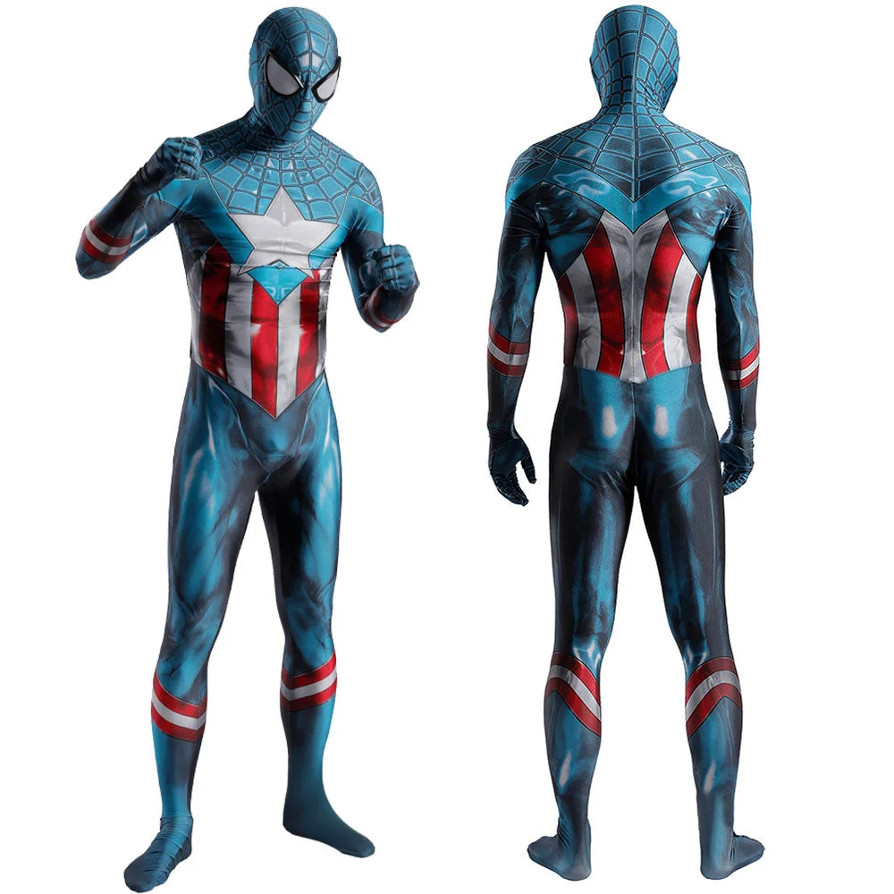 Spider-man Captain America Cosplay Costume Jumpsuit