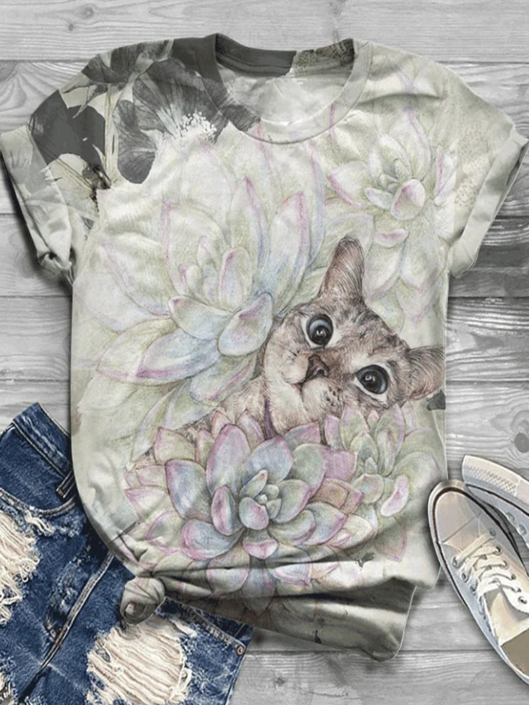Bestdealfriday White Animal Vintage Shirts Tops 8740806