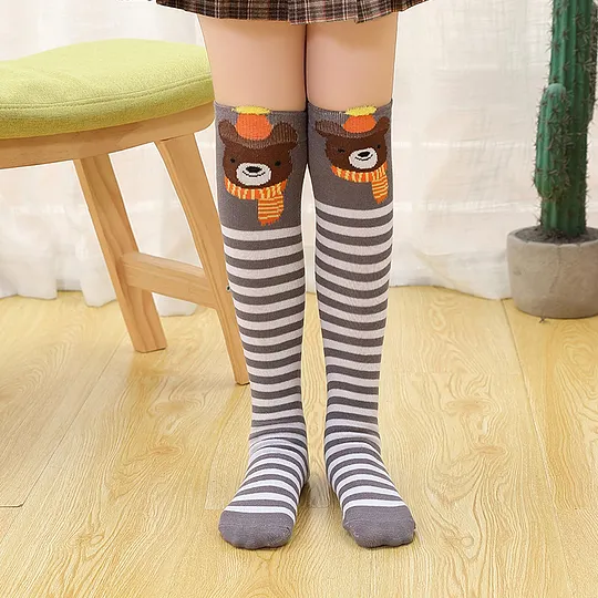 Girls Cartoon Mid-Calf Socks
