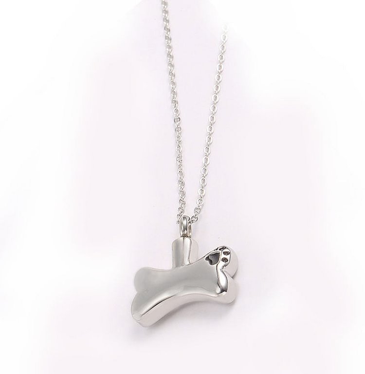 Commemorative Pet Cremated Dog Bone Shape Pendant Necklace