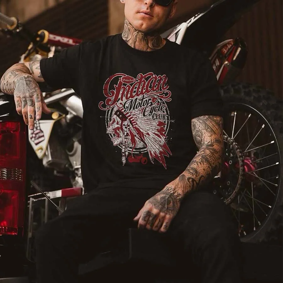 Indian Motorcycle Club Printed Men's T-shirt - Devcarry