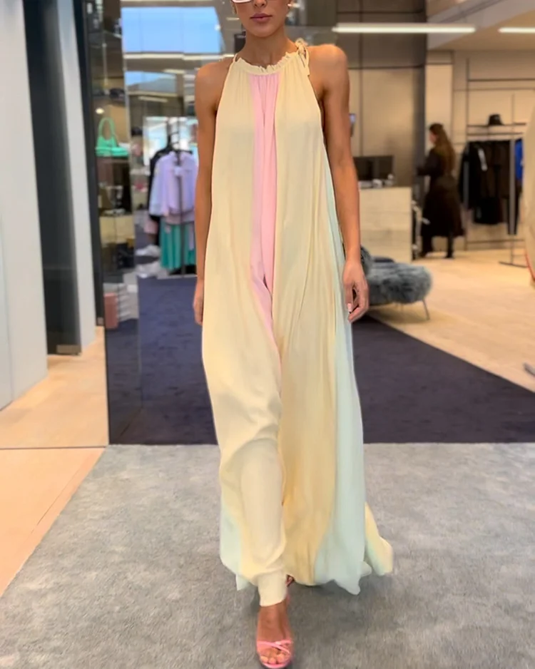 Fashion Halter Neck Long Dress