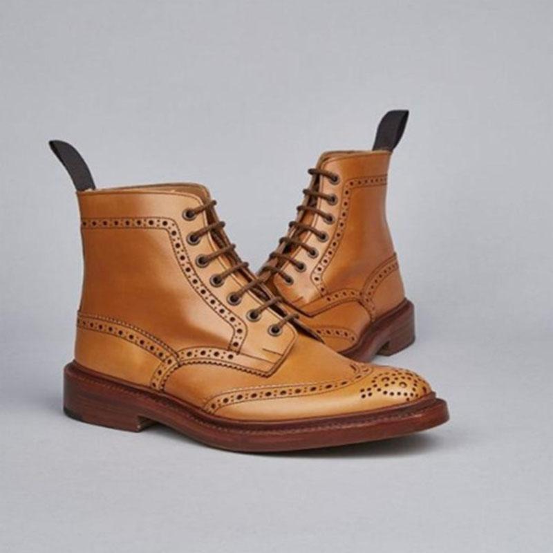 VCSHOES PU Bandage Low Heel Martin Boots