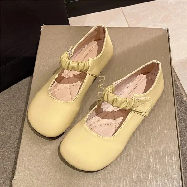 Zhungei Women's Sneakers Summer 2024 Shoes White Woman-shoes New Roses Casual Basic PU Square Toe Shallow Flat Slip-On Solid Mary Janes