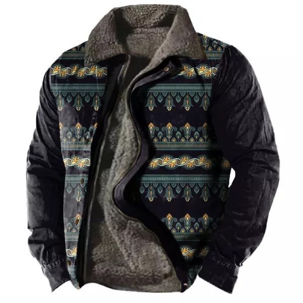 Men's casual thickened loose fashion pocket zipper jacket