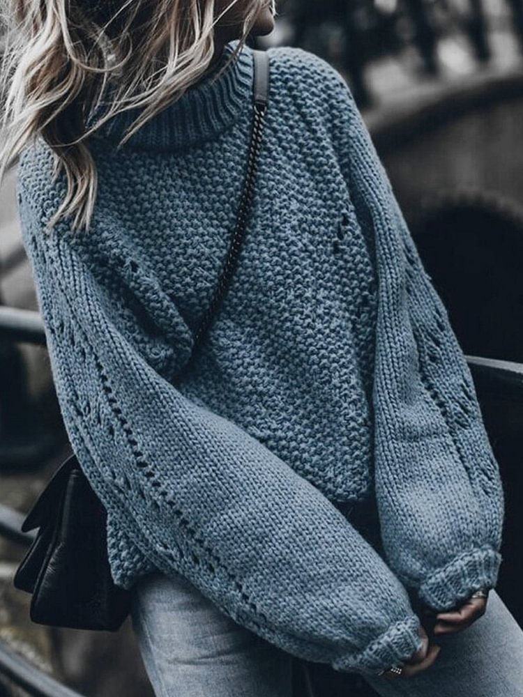 Comstylish Loose Long-sleeved Knitted Sweater