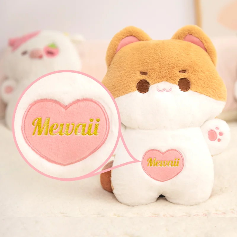 Mewaii Cat Plushies Personalized Name/Birthday Gift For Girls Boys Hugging Pillow Huuuug Kawaii Cat Plush Doodle Meow Doll Pillow Squishy Toy