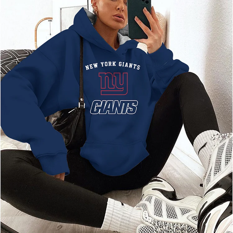 New York Giants Printed Hooded Pocket Pullover Hoodie