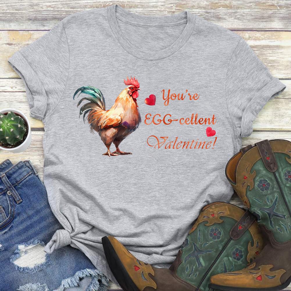 You're Egg-cellent Valentine Round Neck T-shirt-0024874-Guru-buzz