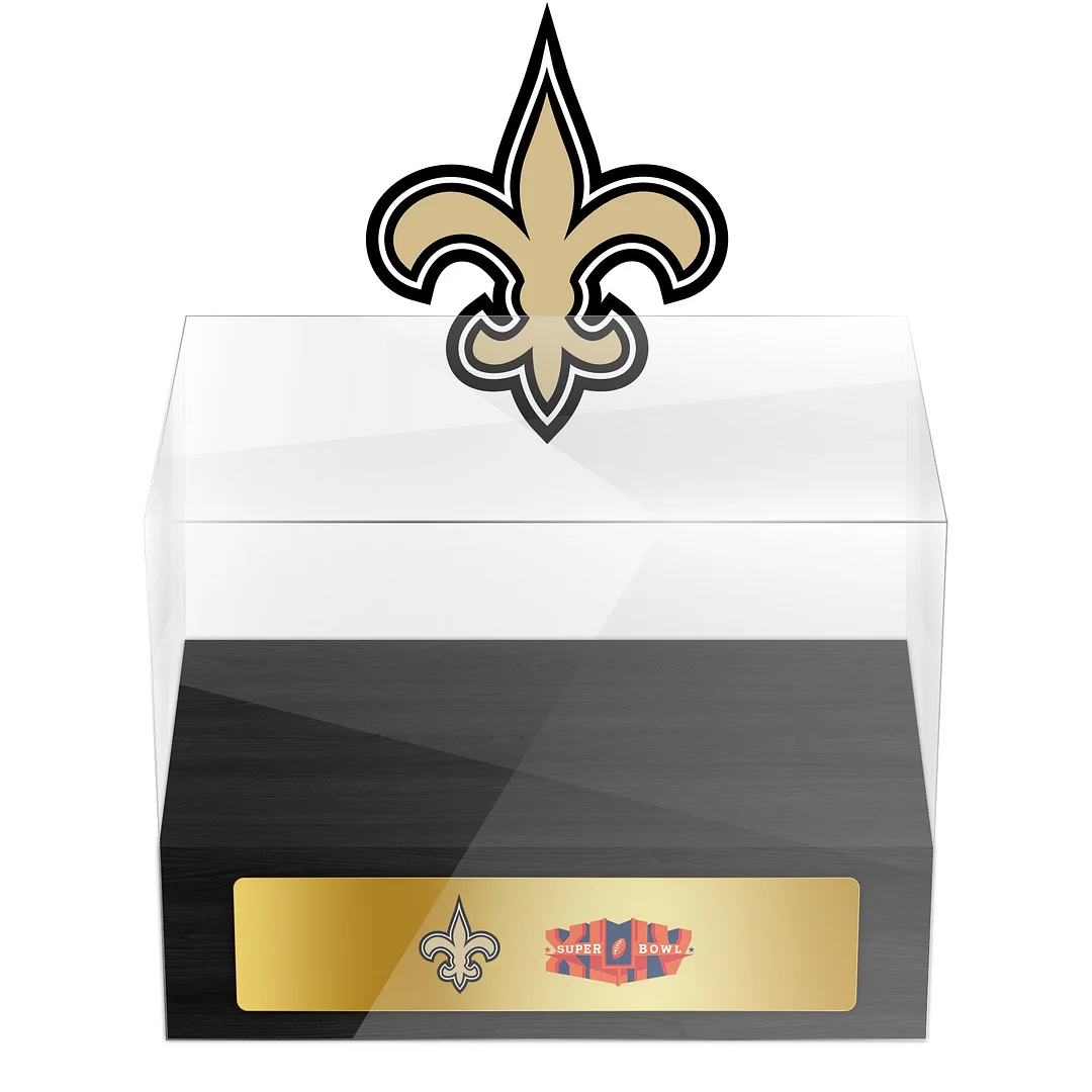 New Orleans Saints Super Bowl Championship Trophy Ring Display Case