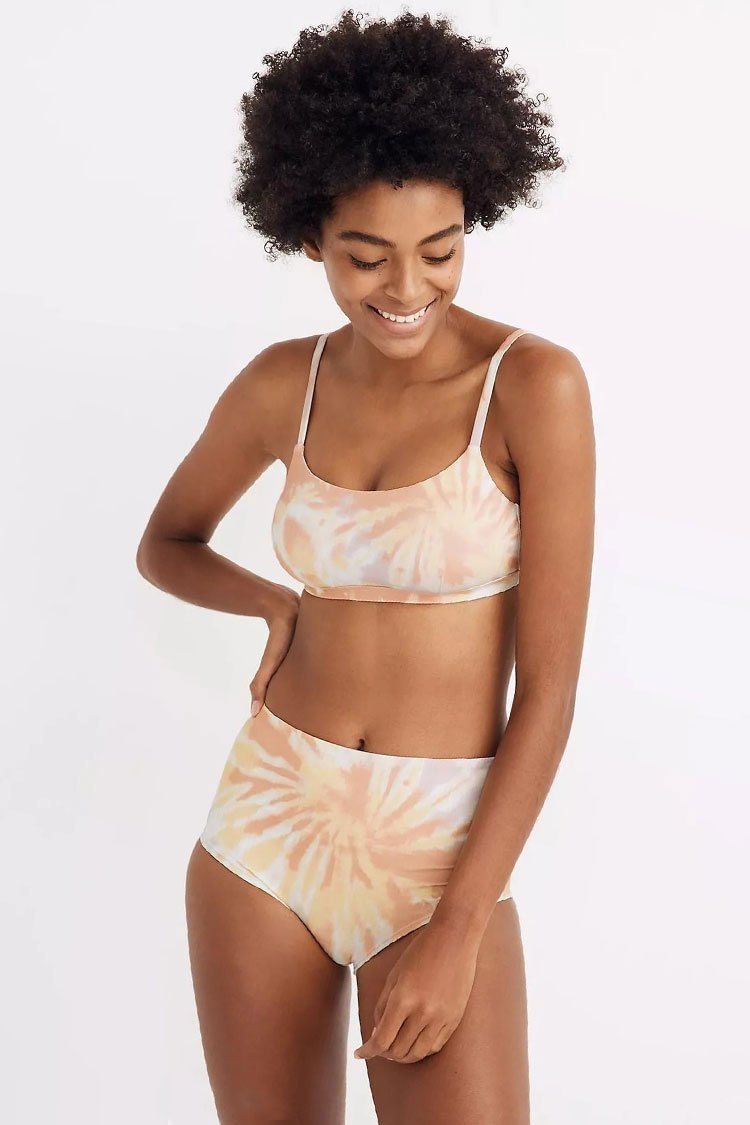 Active Tie Dye High Waist Bralette Bikini Swimsuit - Two Piece Set - Shop Trendy Women's Clothing | LoverChic
