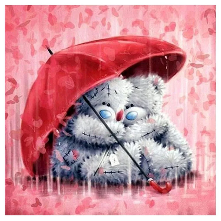 2 Bears Round Full Drill Diamond Painting 30X30CM(Canvas) gbfke