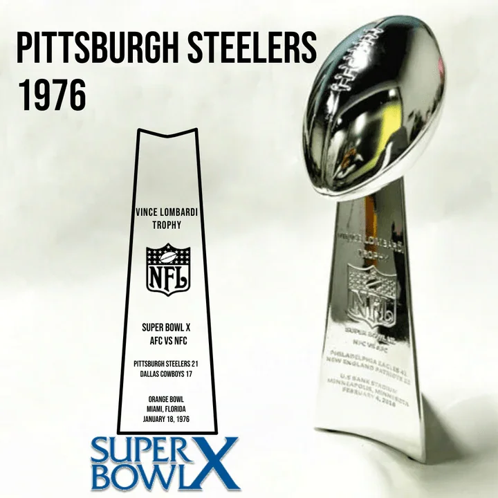 [NFL]1976 Vince Lombardi Trophy, Super Bowl 10, X Pittsburgh Steelers