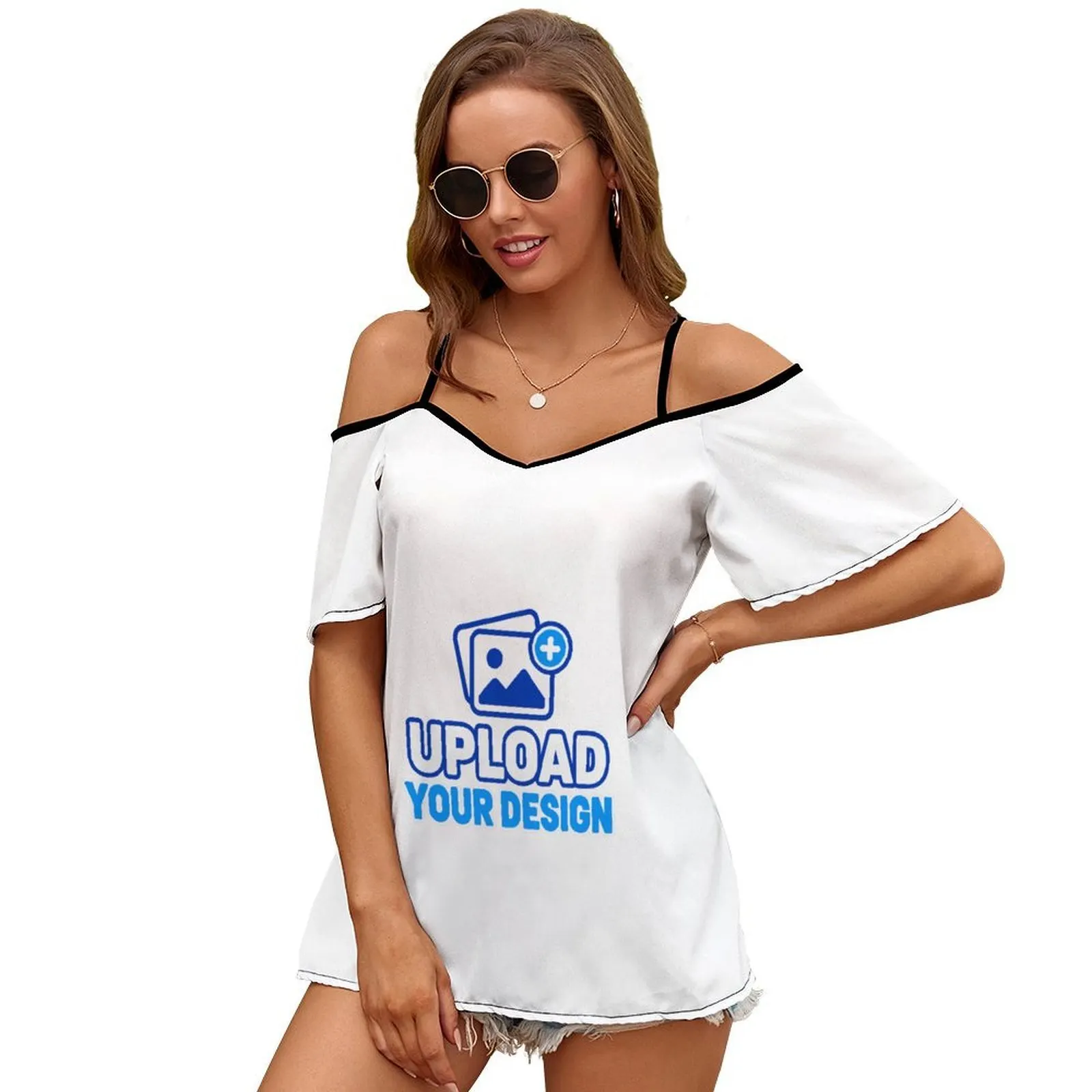 Chiffon Cold-Shoulder Camisole custom product view 7
