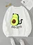 Women Fleece Cartoon Avocado Love 90s Trend Cute Clothing Fashion Pullovers Print Long Sleeve Clothes Female Graphic Sweatshirts