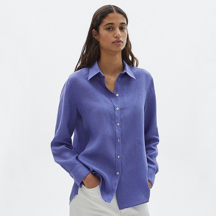 Casual Long Sleeve Linen Shirt For Women-ChouChouHome
