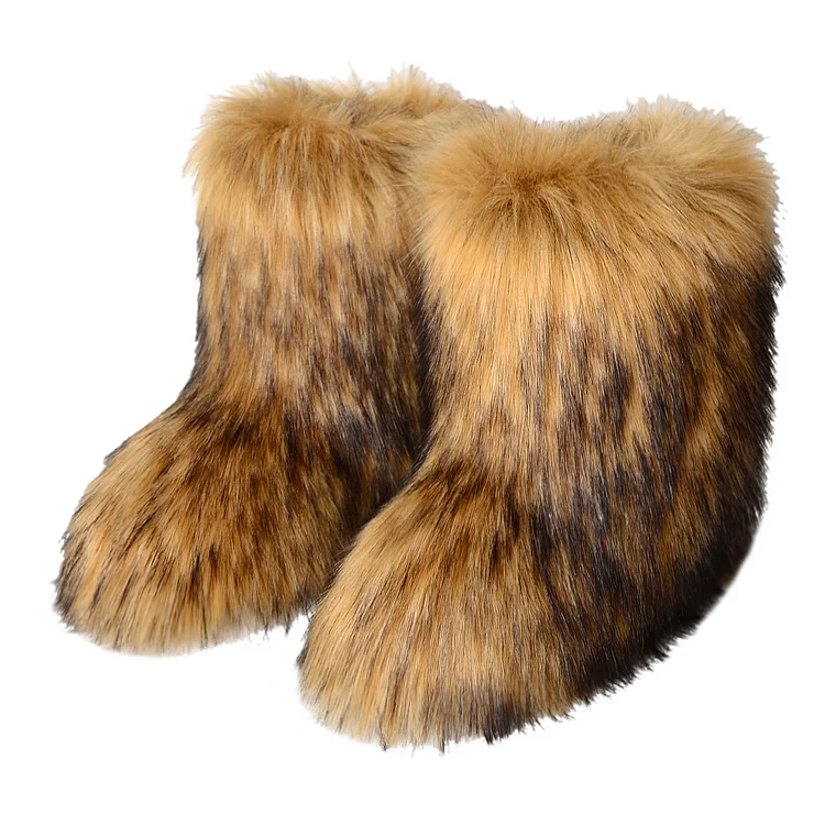 New Winter Warm Plus Velvet Mid-Calf Fur Boots  Stunahome.com