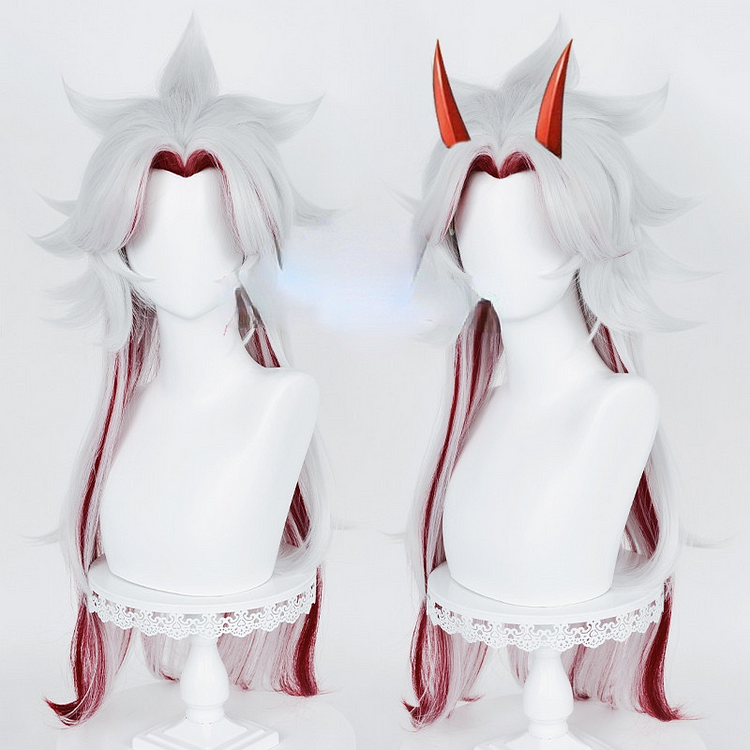 GI Arataki Itto Silver Red Cosplay Wig SP16948