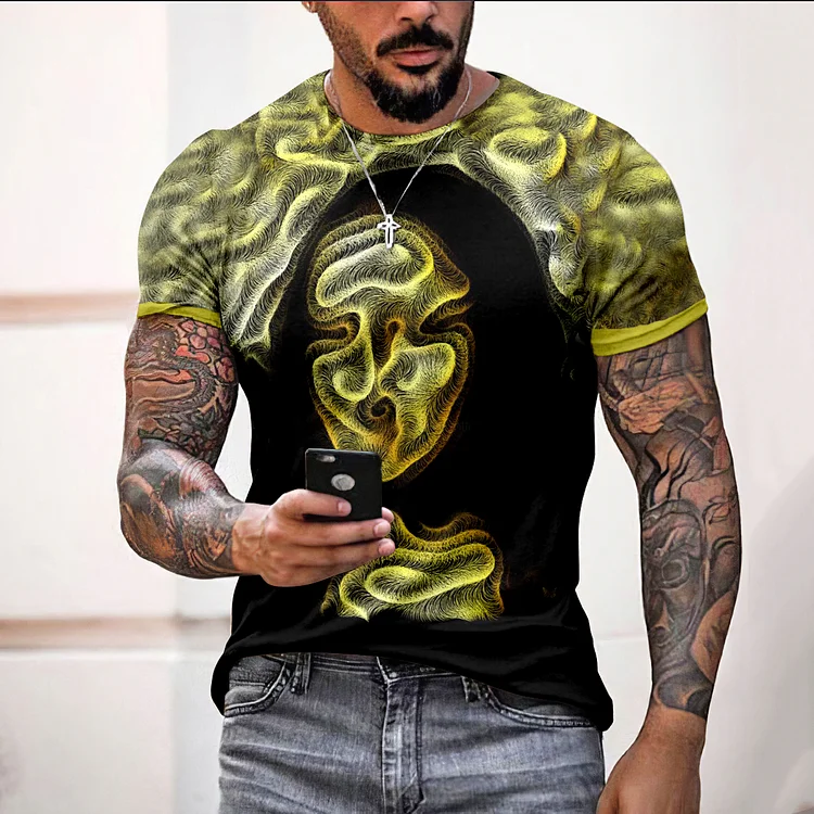 Trendy Artistic Mona Lisa Print Short Sleeve T-Shirt