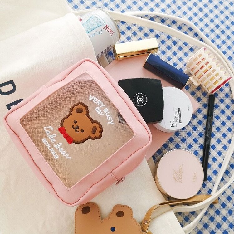 JOURNALSAY Bentoy Milkjoy kawaii Korea Fashion Bear zipper Cosmetic Cases