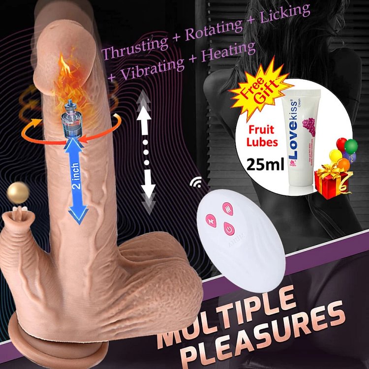 pornhint Pornhint Automatic Realistic Thrusting Dildo Vibrator Heating Lick Sex Toys Women Remote Vibrator