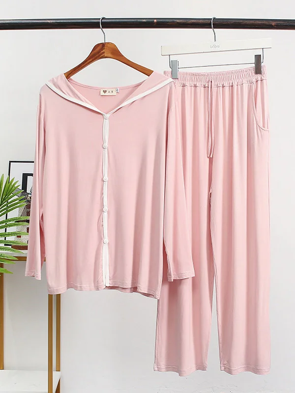 Modal V-Neck Long Sleeve&Pants Pajama Sets