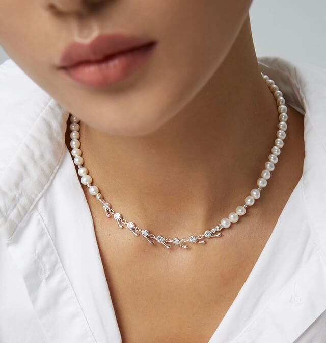 Swarovski louison pearl necklace discount