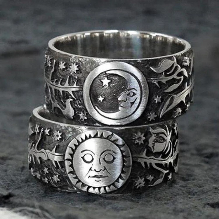 925 Silver Vintage Moon&Sun Ring🌕🌞