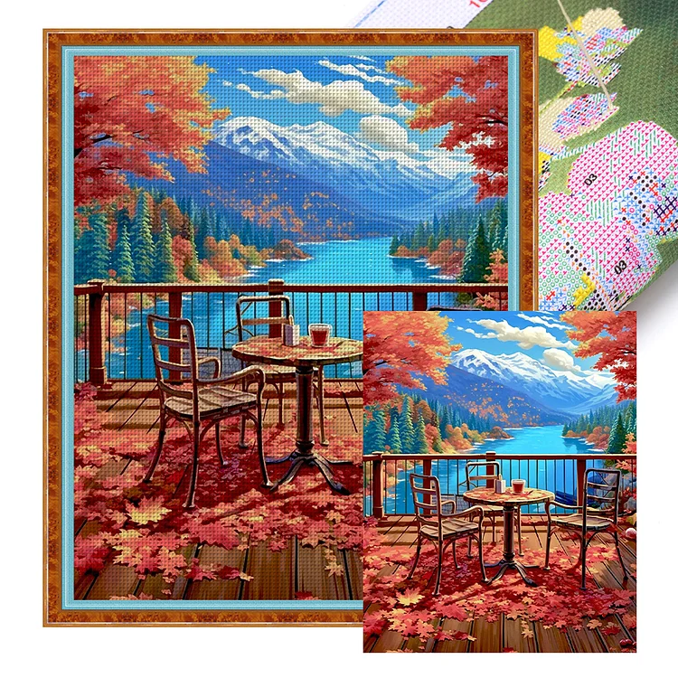 Autumn Scene (50*60cm) 11CT Stamped Cross Stitch gbfke