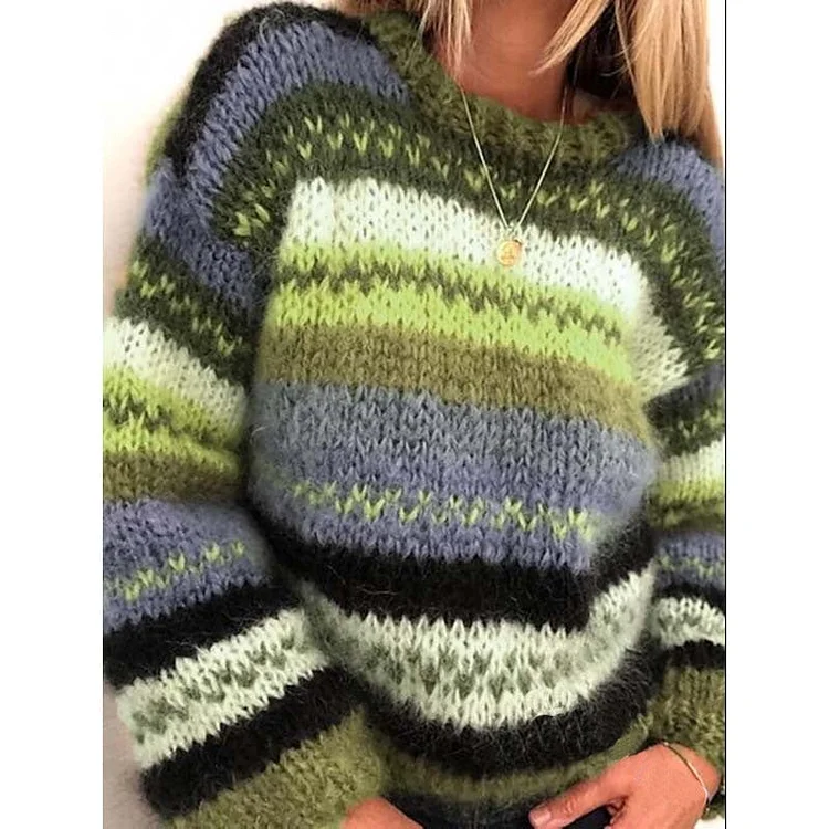 Rainbow Casual Warm Sweater Women