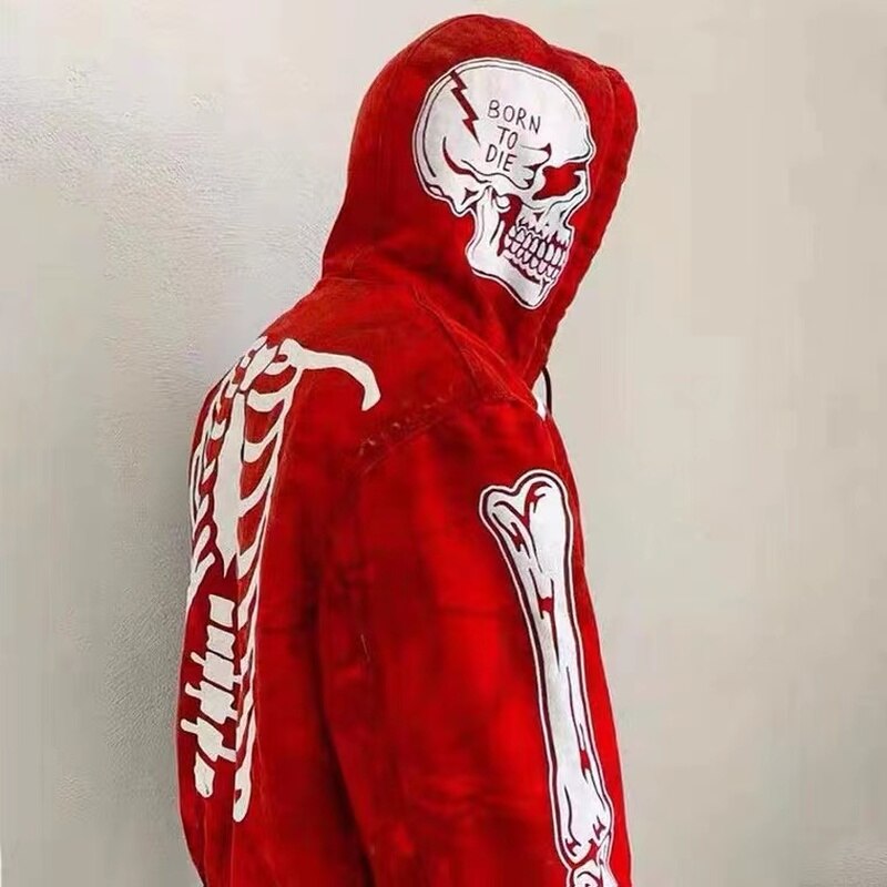 Tribal Skull Men's Zip Up Hoodie