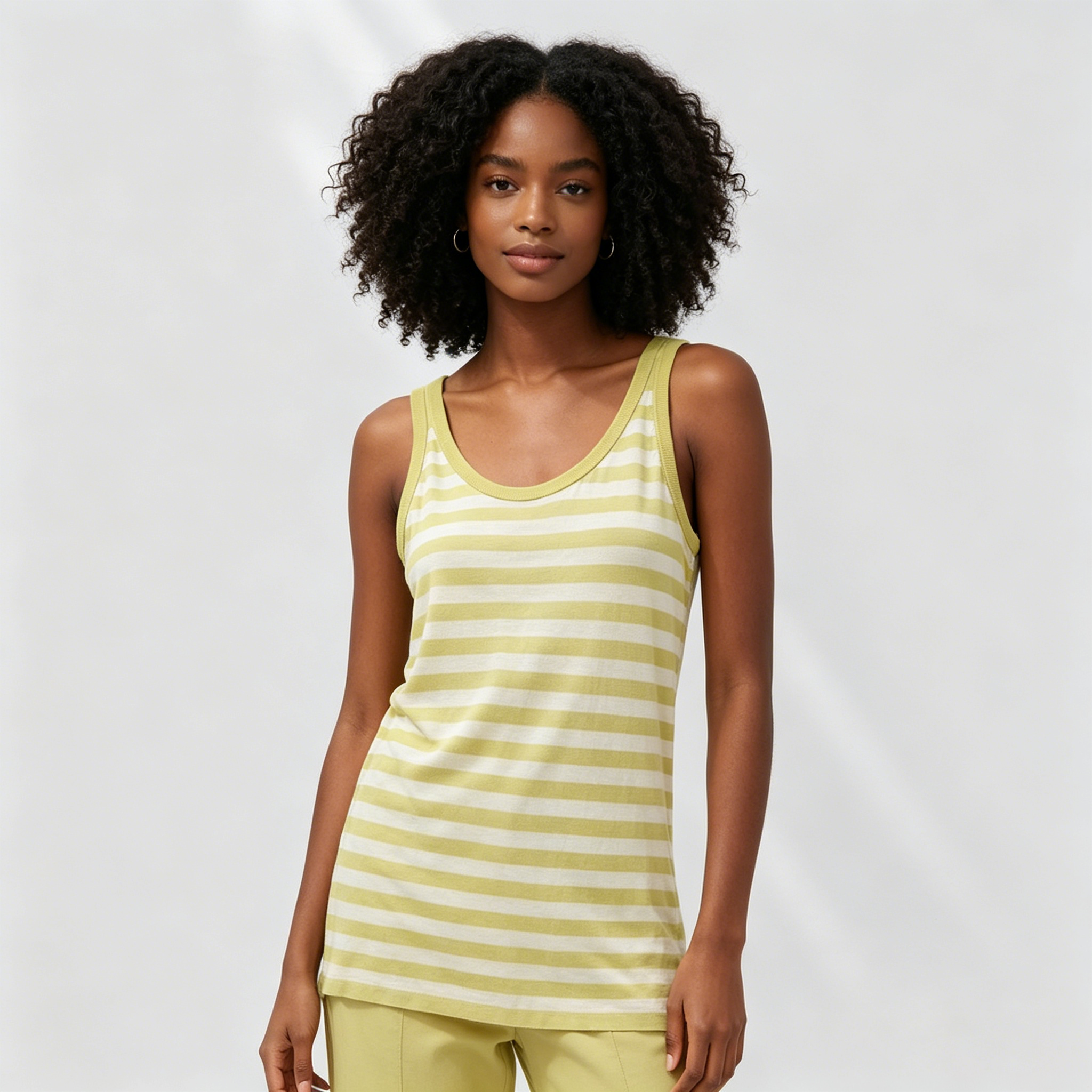 Linen Tank Top Round Neck Summer Vacation REAL SILK LIFE