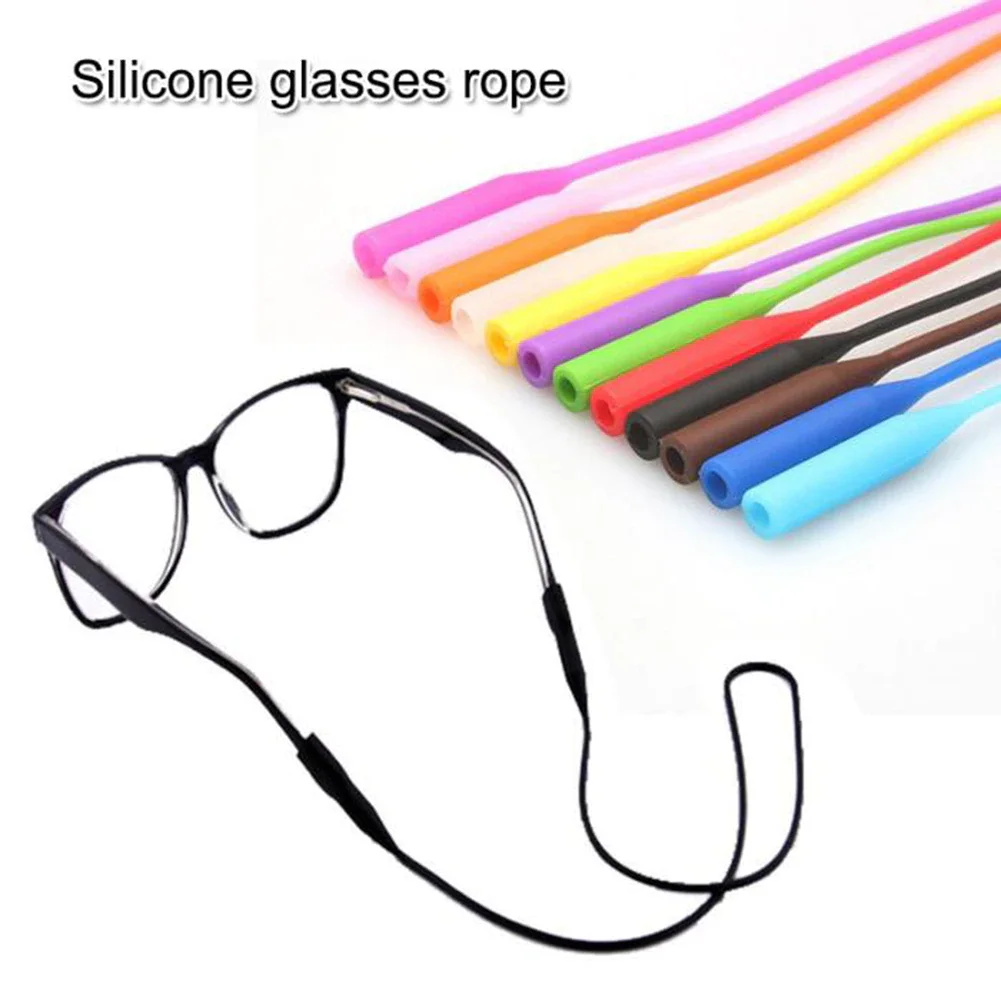 Candy Color Elastic Silicone Eyeglasses Straps glasses Chain Sports Anti-Slip String Glasses Ropes Band Cord Holder