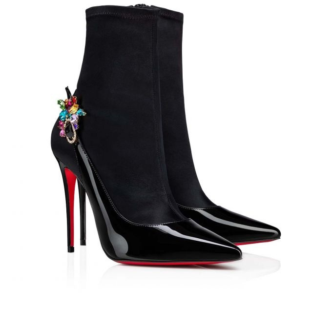 Short Boots Women's Autumn Winter Pointed Metal Decoration Red High Heels Ankle Boots