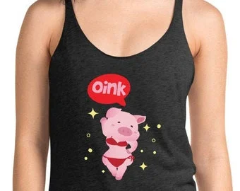 pornhint Pornhint Oink Tank Top, Fuck Pig Sexy Cute piggy Funny Fuck Me Sissy clothing, Womens kinky bdsm clothing domination bad girl nasty forced slut shirt