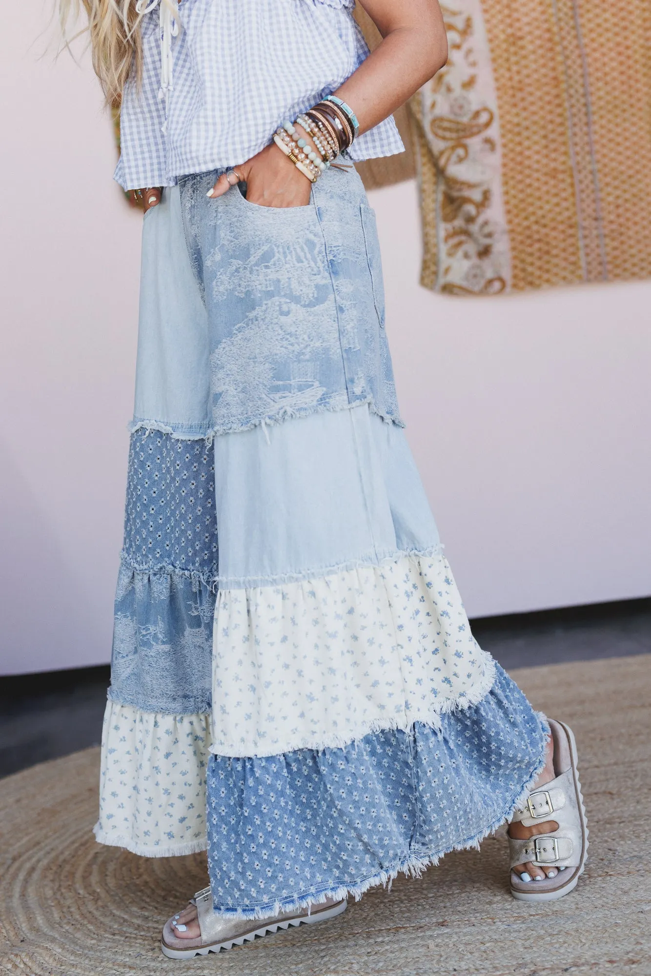 Jane Tiered Pants - Denim