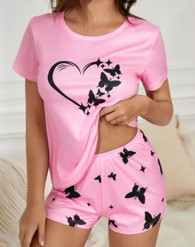 Women's Short-Sleeved Homewear Pajama 2pcs