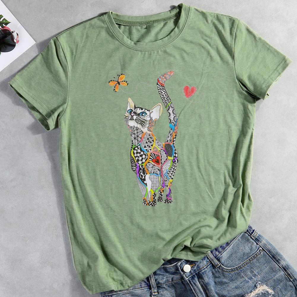 Butterfly Cat T-shirt Tee -01327-Guru-buzz
