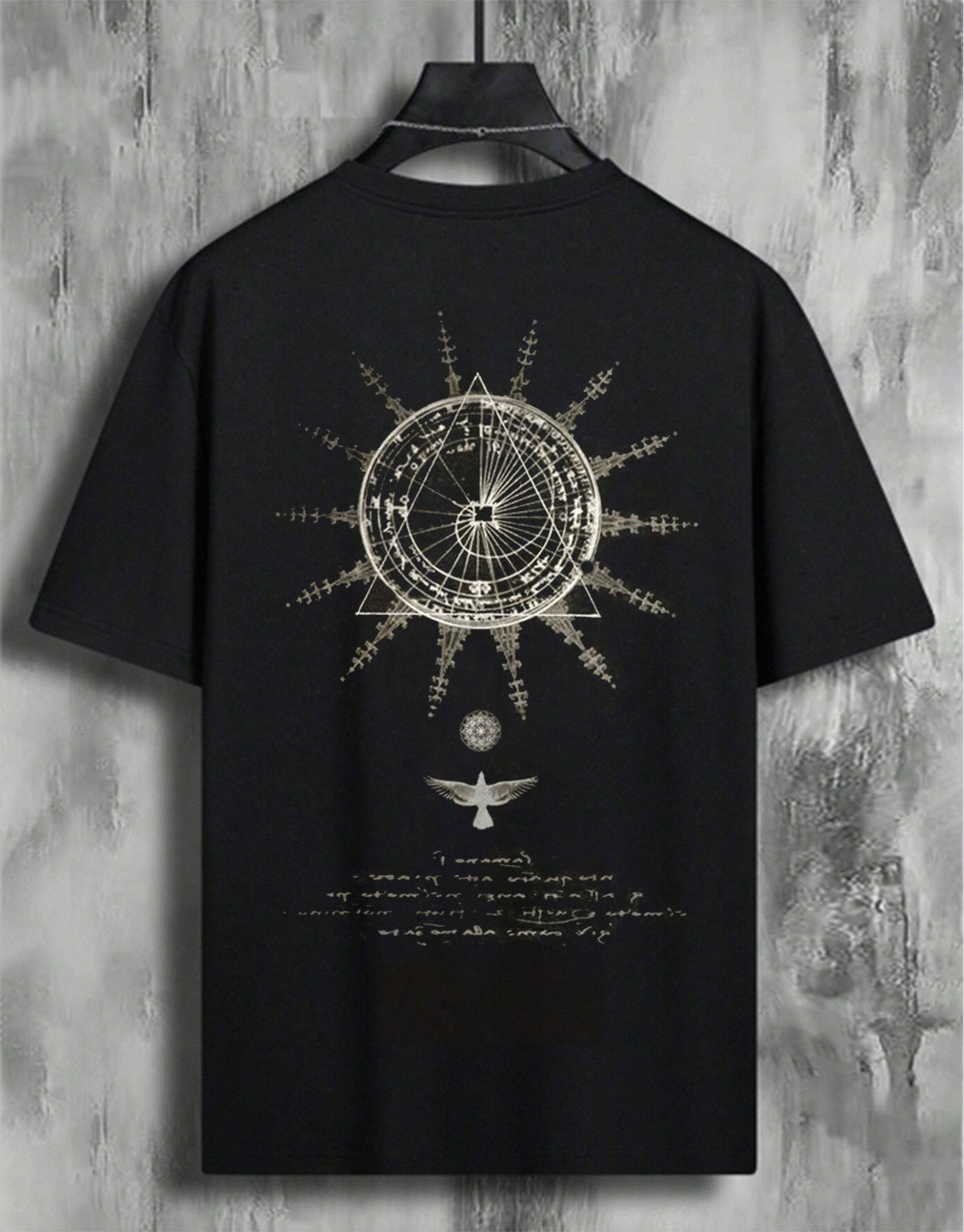 Dark Sun Star Art Graphic Vintage Print T-Shirt Lixishop 