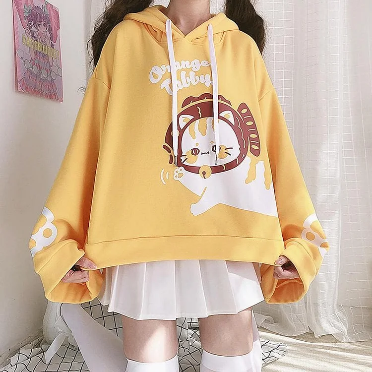 Cute Yellow Cat Hoodie SS1666