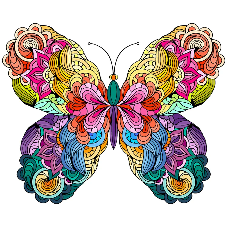 Butterfly Mandala Wooden Jigsaw Puzzle