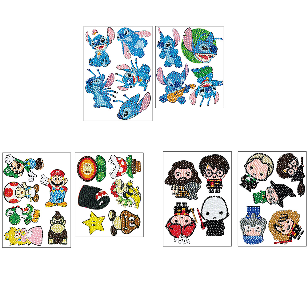 2pcs 5D Diamond Painting Stickers Kit DIY Cartoon Anime Mosaic Arts (BT011)