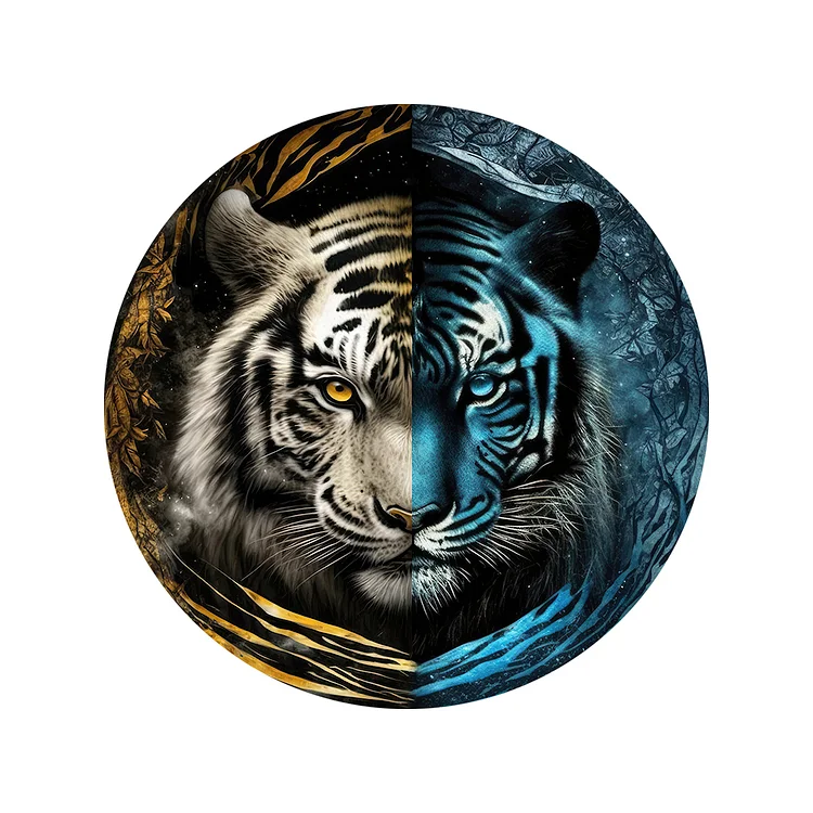 Yin Yang White Tiger Wooden Jigsaw Puzzle